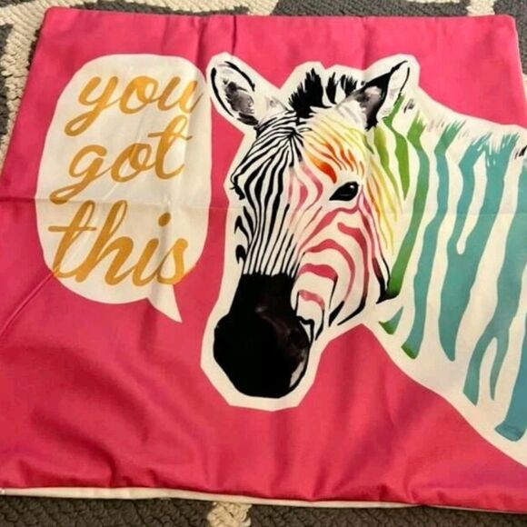 Colorful Zebra Pillow Cover - Picture 2 of 4